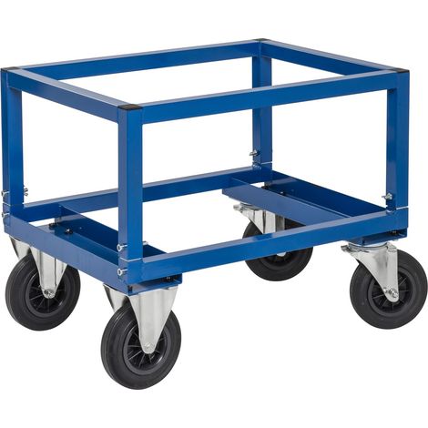 Carrello porta pallet, Carico 800kg, Blu LxPxH (mm) 800x600x654 - Kongamek