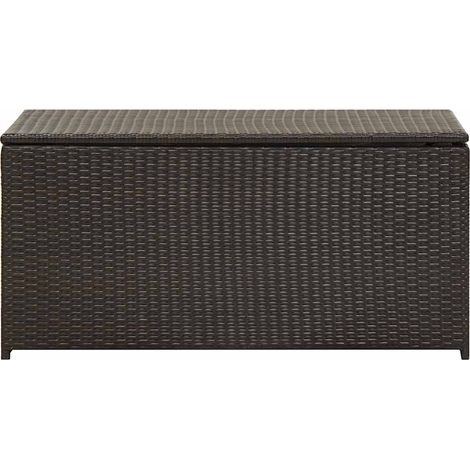 Maison Exclusive - Boîte de rangement de jardin résine tressée 100x50x50 cm marron (1/5)