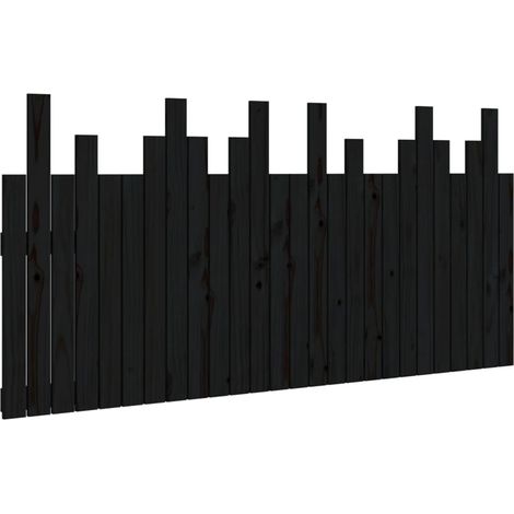 Vidaxl – Tête de lit murale en bois de pin massif noir 166x80 cm – Design classique – Support confortable pour lecture et télévision