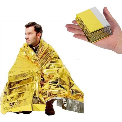 Couverture de Survie Mylar Or, Urgence Randonnée Camping 1pc (1/5)