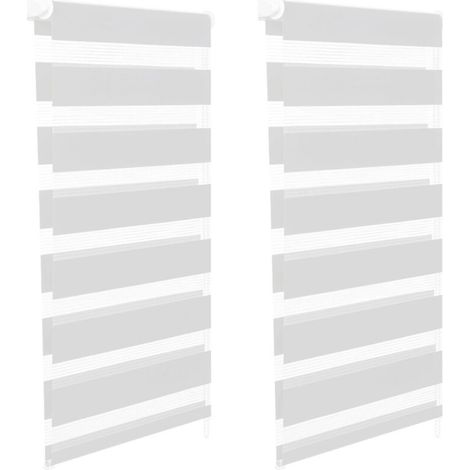 Set aus 2 weißen, zebragestreiften Tag- und Nachtrollos, 55 cm breit x 170 cm maximale Höhe