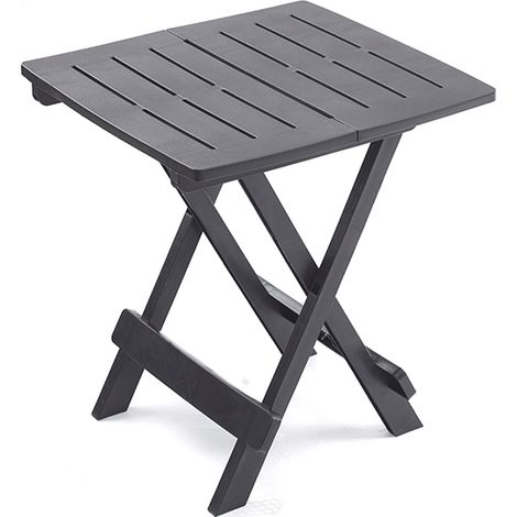 Kmtp 8009271607200 Mesa plegable gris antracita para jardín