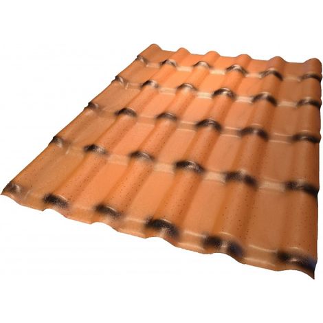 Lámina de pvc imitación teja mini 110 x 90 cm - Color - Antiguo, Anchura - 90 cm, Longitud - 110 cm