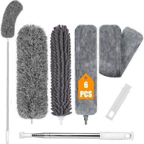 Teleskop Staubwedel Set 6-teilig, ausziehbar bis 245cm, waschbar (1/5)