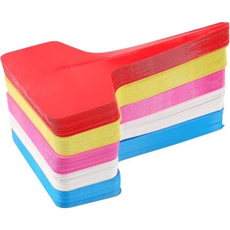 Lot de 100 étiquettes de jardin en plastique souple – 6 x 10 cm – Imperméables et réutilisables – Multicolores pour identification plantes (1/5)