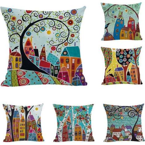 6 Housses de Coussin 45x45 Géométrique en Microfibre Housse Coussin Scandinave Doux Taie d'oreiller Decoration Canapé Maison (1/3)