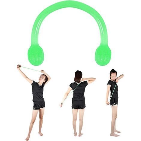 Bande élastique de traction pour musculation et fitness verte pour étirements et renforcement musculaire à domicile (1/5)