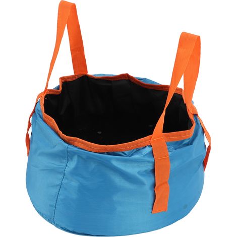 Seau pliable avec poignée, portable, bassin pliable, récipient à eau léger pour le camping, la randonnée, la pêche, bleu (1/5)