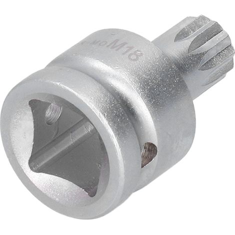 Embout cannelé triple carré 3/4 po (20 mm) M18, en métal argenté anticorrosion, pièce universelle pour perceuse électrique de voiture (1/5)