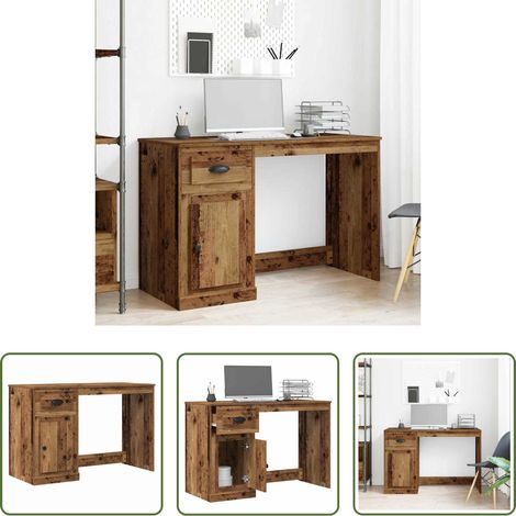 vidaXL Bureau moderne -  Bureau Bois Ancien 50 x 115 x 75 cm Bois d'ingénierie (1/5)