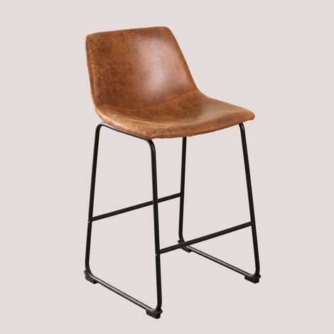 Taburete alto tapizado en polipiel Ody SKLUM   Camel Vintage      ↑65 cm (1/5)