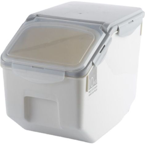 Seau de stockage de riz hermétique, boîte à riz, seau à farine en plastique anti-insectes, réservoir à riz de cuisine, seau à riz domestique 10 kg (1/3)