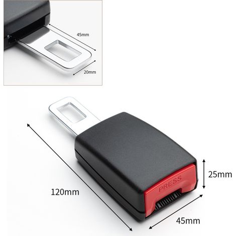 2 Pack Upgraded Seat Belt Extender (Better Compatibility), Seat Belt Extender Buckle Compatible with Seat Belt Extender/Black (1/4)