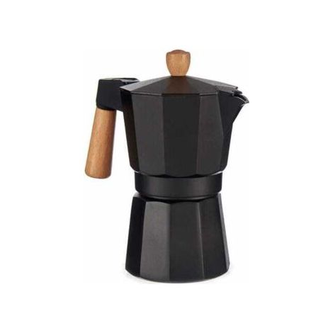 Cafetière Italienne 6 Tasses Bois Aluminium (1/4)