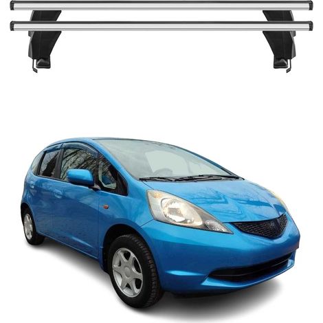 OMAC Dachträger Querträger Alu für Honda Jazz II 2008-2015 – Abschließbar – T-Nut – City-Crash-getestet – Max. 50 kg Silber (1/5)