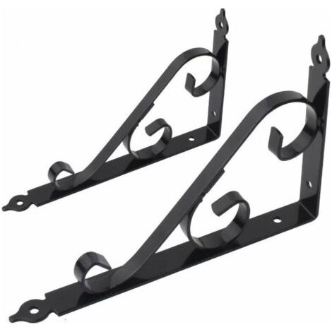 Sollbry 2 Pièces Equerre Etagere Murale, Support Etagere Equerre Charge Lourde, Support Etagere Murale Équerre Étagère De 90 Équerre Murale en Métal Charge Lourde, Pour Cuisine,Chambre(Noir) (1/5)