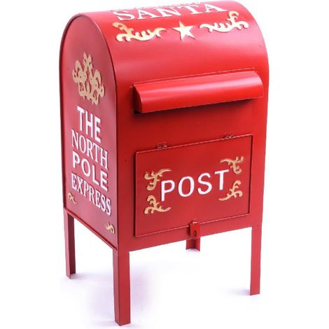 Cassetta postale per lettere colore rosso decorazione natalizia
