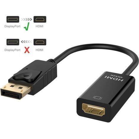 Adaptateur DisplayPort Vers HDMI - 4K - Audio Et Vidéo Haute Définition - Bureau Étendu - 1 Pièce (1/4)