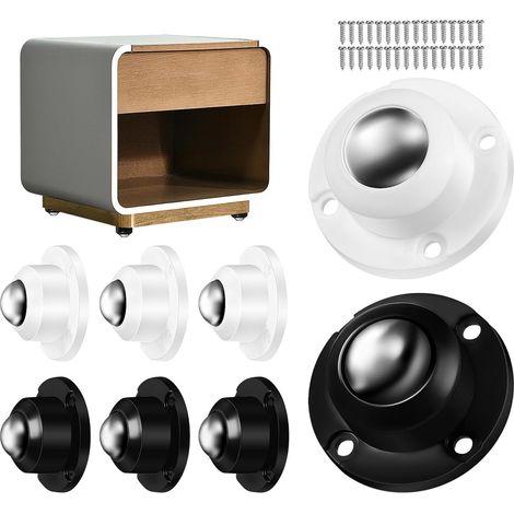 Lot de 8 mini roulettes pivotantes adhésives avec roulements (1/5)