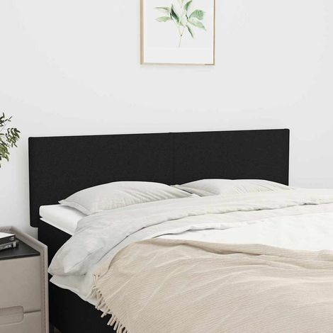 vidaXL Cabeceros tela negro 144x5x78/88 cm (1/5)