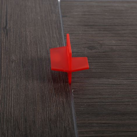 50 Pièces Système de Nivellement Carrelage Rouge 1/16'' avec Entretoises en Croix et en T pour Sol et Mur