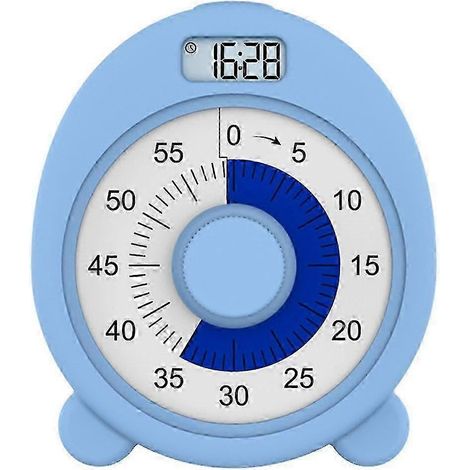 Minuteur visuel rechargeable avec horloge et veilleuse, doté d'un compte à rebours de 60 minutes, convenant aux enfants comme aux adultes. (1/5)