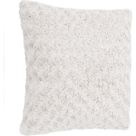 Coussin Imitation Fourrure "Bouclée" 45x45cm Écru (1/5)
