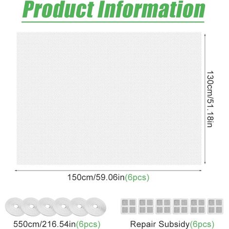 Filet de fenêtre anti-moustique ajustable, moustiquaire de protection pour fenêtre, maille fine respirante avec ruban adhésif inclus (1/5)