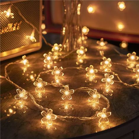 Guirlande lumineuse décorative à LED, ornements de Noël, alimentation USB, 3 mètres de long - Motif fleurs de cerisier (1/4)