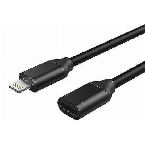 Rallonge Lightning de 1 m pour appareils compatibles, câble d'extension certifié MFi avec connecteurs femelle-mâle pour le transfert audio, vidéo et musical. (1/5)