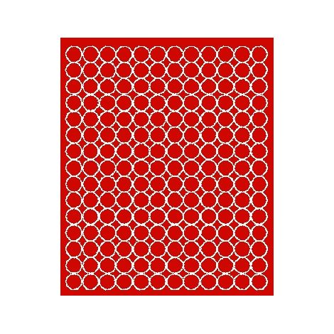Autocollants ronds de 1,5 cm, 180 pièces, rouge brillant