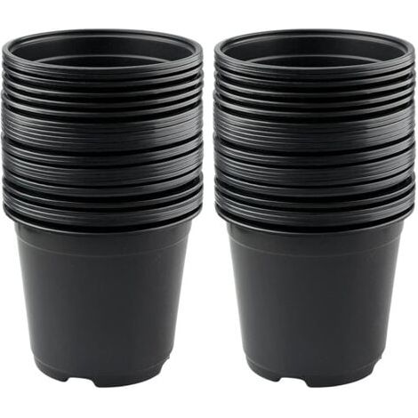 Ineasicer Lot de 50 Pots de Fleurs en Plastique Noir de 15 cm pour Plantes succulentes, légumes et boutures (1/5)
