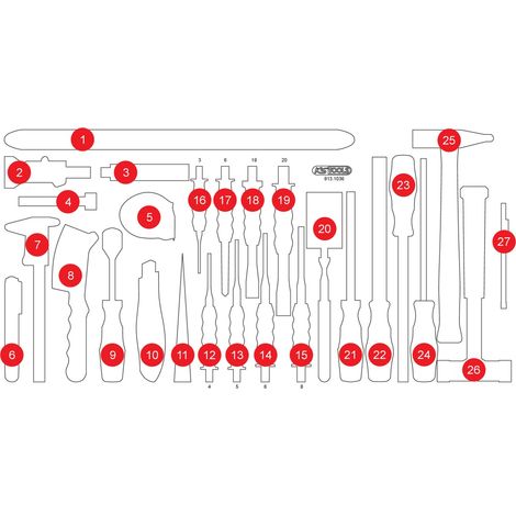 KS-Tools 813.1036-97 Leere Schaumstoffeinlage zu 8 13.1036 (1/2)