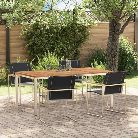 Garten Essgruppe 5 pcs Braun Massivholz Akazie