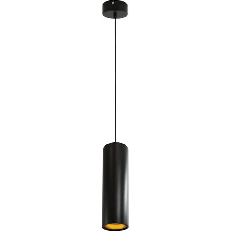 Lampada a sospensione tubolare Lati GU10 nera/oro Polux