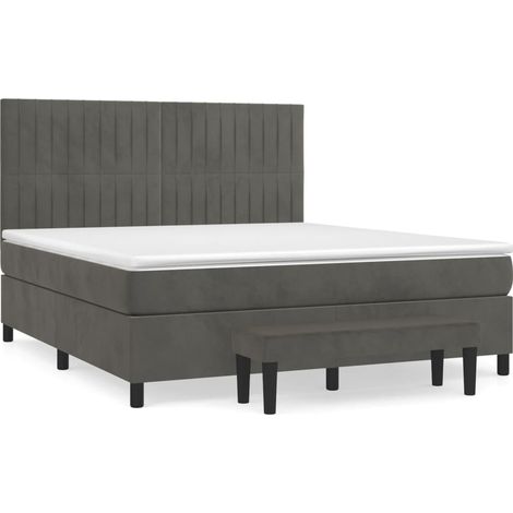 Maison Exclusive - Boxspringbett mit Matratze Dunkelgrau 160x200