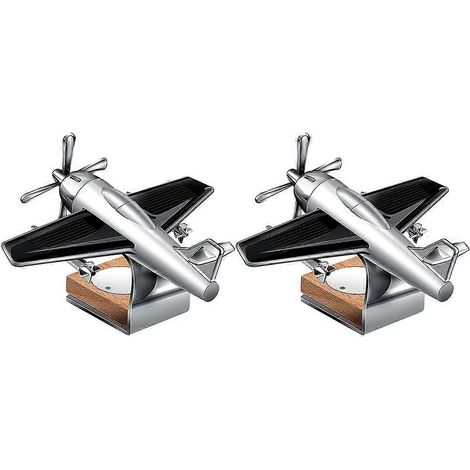 Lot de 2 décorations de voiture à énergie solaire en forme d'hélicoptère rotatif, pour une ambiance aromatique (sans parfum). (1/5)