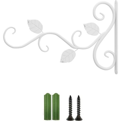Support Accroche Murale Pour Pot De Plante - En Fer Forgé - Résistant À La Corrosion - Convient Intérieur Extérieur - 1 Pièce (1/4)