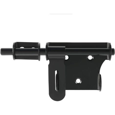 Robuste Verrou Porte Coulissante - Exterieur/Interieure, Loquet Portail en Acier Inoxydable pour Fenêtre, Placard et Jardin, Finition Noire Mate, Barre de 150MM