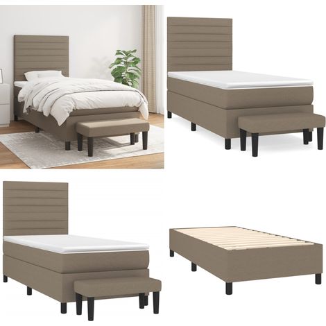 Boxspringbett mit Matratze Taupe 90x190 cm Stoff - Boxspringbett - Doppelbett - Bettenrahmen - Schlafsofa - Lattenrost - Home & Living (1/5)