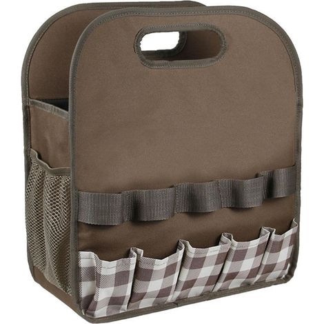 Sac Outils Jardin avec Poches, Café (1/4)
