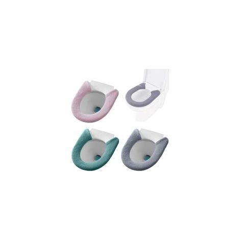 Lot de 3 housses chauffantes pour siège de toilette, protection de siège de toilette, housse de siège de toilette avec bouton, douce et confortable