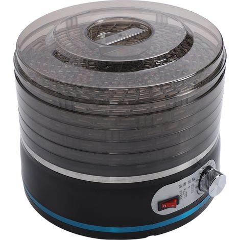 Déshydrateur Alimentaire Noir 5 Plateaux PP PS Température Réglable Séchoir Multifonction pour Fruits Légumes Viande Bœuf Prise UE 220V-240V (1/5)