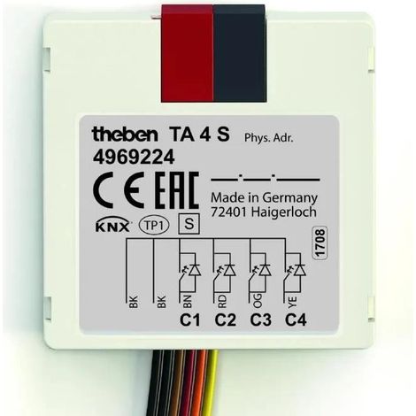 Theben Interface TA 4S KNX Negro 4 Entradas Domótica