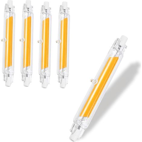 R7S LED-Lampen, 118 mm, dimmbar, 20 W (entspricht einer 200-W-Halogenlampe, 118 mm), flimmerfrei, Kaltweiß (6000 K), 2000 lm, 220–240 V Wechselstrom, 360° Abstrahlwinkel, 4er-Pack (1/5)