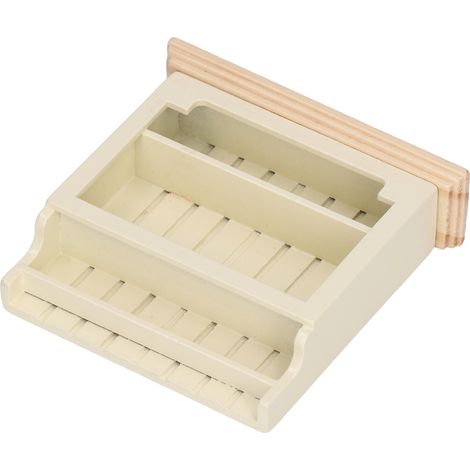 Vitrine miniature pour maison de poupée, finitions soignées, en bois composite, couleur crème (1/5)