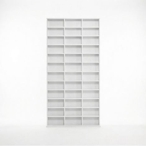 Estantería alta de MDF blanca para CDs y DVDs con almacenamiento multimedia y decoración (1/5)