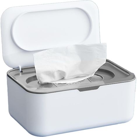 Boîte De Rangement pour Papier De Soie Sèche Et Humide avec Couvercle, Couvercle Anti poussière pour Garder Les Lingettes Propres,pour Bebe,Cuisine (1/5)