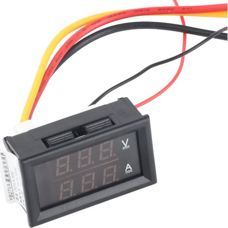 Voltmètre Ampèremètre Numérique DC 0-300V Double Affichage Tension Courant Compteur avec Protection Anti-Inversion Polarité (1/5)