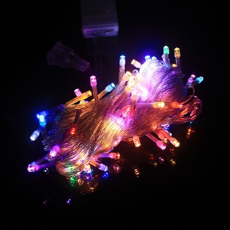 Guirlande lumineuse LED, guirlande lumineuse clignotante, guirlande lumineuse décorative, petites lanternes, souffle de bébé, lumières de Noël (modèle à pile 3m 20 lumières, couleur) YMYNY (1/3)